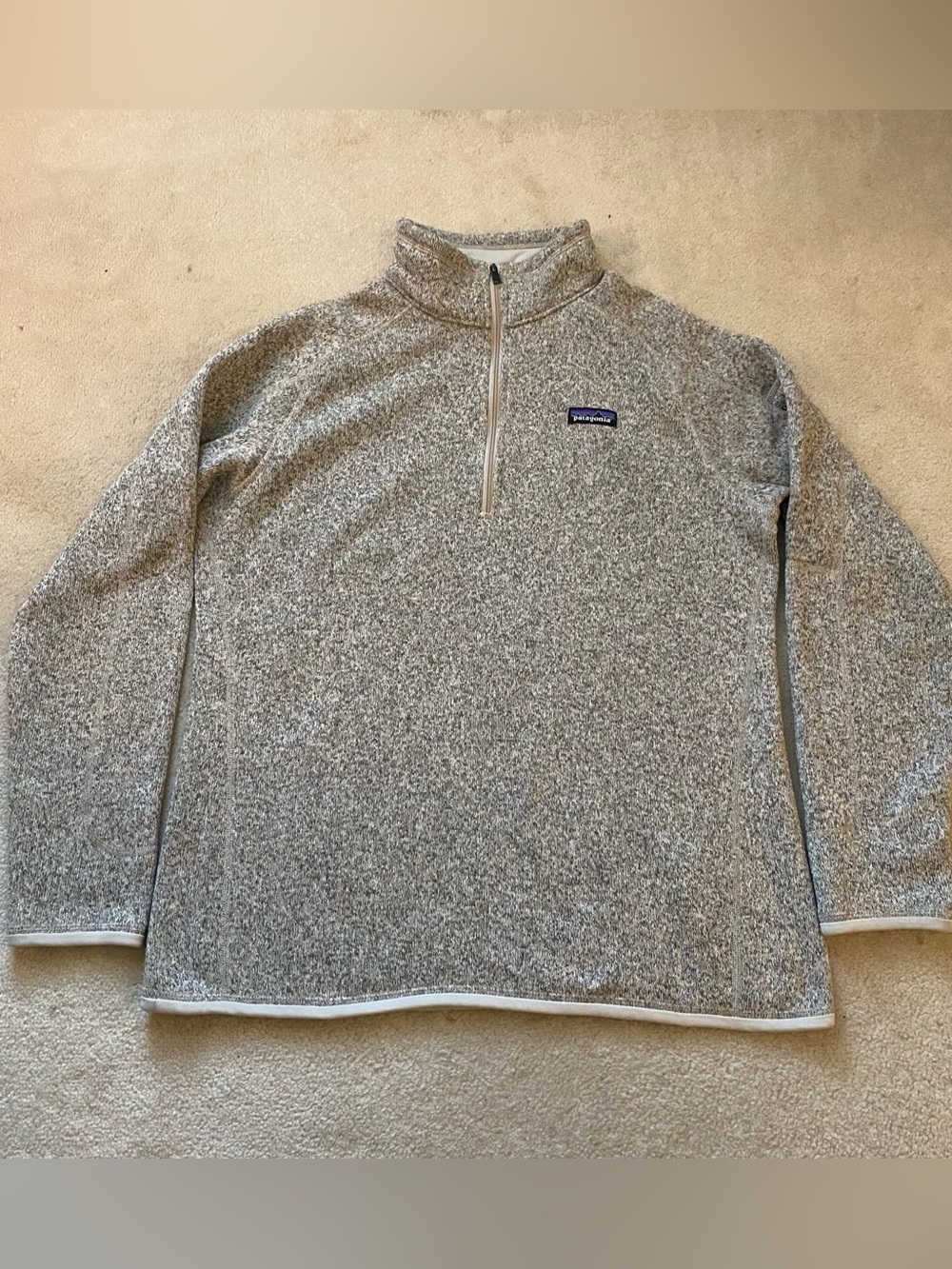 Patagonia Better Sweater 1/4 Zip Women's XL Birch White Fleece 25617 - Picture 2 of 11